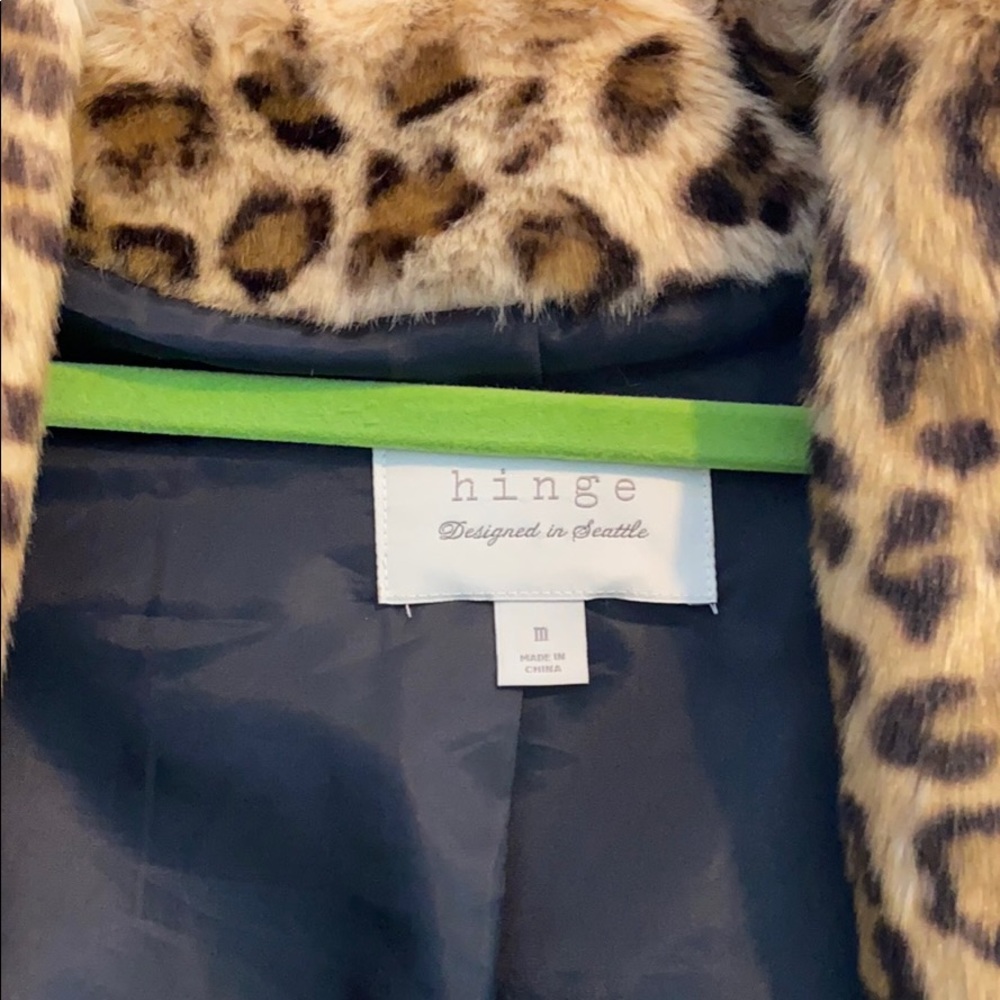 Leopard faux fur jacket